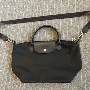 Longchamp le pliage nylon crossbody bag black small